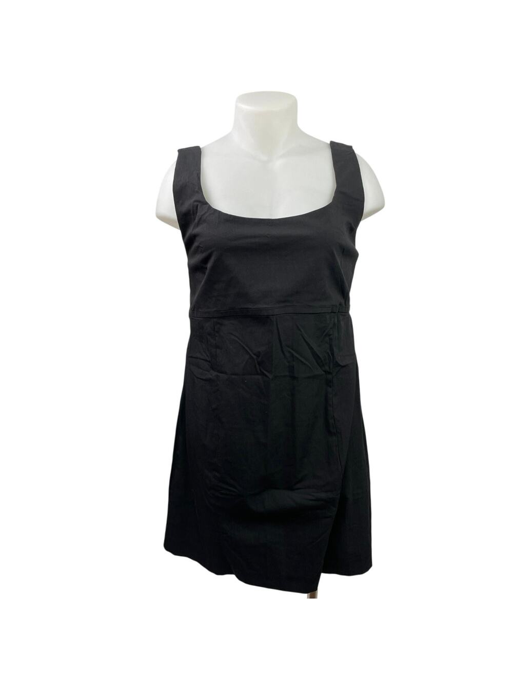 NEW MNG Mango Women's Black Sleeveless Open Back Mini A-Line Tank Dress Size 2XL